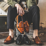 Zingj British Small Leather Shoes Men's Korean Version Dou Dou Pedal Set Leather Shoes Pointed Casual Shoes Taobao