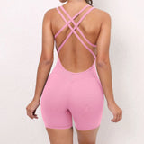 Zingj Honey Peach Hip Without Embarrassment Line Yoga Fitness Jumpsuit Show Back Up Hip Sports Jumpsuit Dancing Woman-Outfit