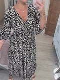 Summer Explosion Super Fairy V Collar Seaside Holiday Beach Print Loose