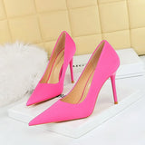 Zingj Korean Version Of Fashion Simple Pedicure Show Thin Ultra High Heel Shallow Pointed Heels Women's Single