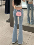 Waist Y2k Jeans Women Skinny Sexy Streetwear Chic Fashion Summer Vintage Hotsweet Ladies Ulzzang Simple Flare Denim