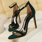 Shoes Super High Heels Suede Women Heels Open Toe Woman Pumps Sexy Party Shoes Stiletto Heels Summer Women Sandals