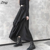 Skirts Women Chic High Waist Elastic Ankle-length Preppy Ruffle Harajuku Stylish Club Trendy Retro Streetwear Mujer