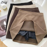 Women Pure A-line Sexy Prevalent Daily Minimalist Ulzzang Fall Basic Preppy Street Style BF Newest Above Knee Ins