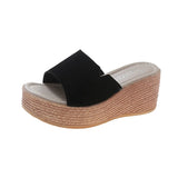 Zingj Large Size Slippers Women's Summer Fashion Slippers With Korean Version Of Slope Heels, Thick Heels, High-Heeled Cake