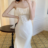Women Elegent One Piece Party Midi Strap Dress Female Sexy Backless Fashion Slim Clothes