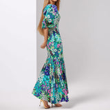 Women's Dress 2025 New Fashion Dress Prints Small Dais With Daiss In The Countryside To Dress Round And Round Fishtail
