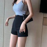 Women Elastic Solid Casual High Waist Skinny Teens All-match Ins Female College Summer 2021 New Arrival Slim Popular