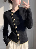 Version Of The Round-Neck Simple Cardigan Sweater Coat Women Autumn 2025 Autumn And Winter Dress New Temperament Reduction Lady
