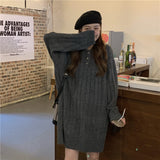 Zingj Long Sweater Dress Female Autumn Winter Inside The 2023 New Small Person With Coat Bottom Knit