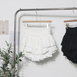 Real Shot Of The Ballet Style White Fluffy Half Skirt Woman Loose High Waist Cake Skirt A Word Super Short Skirt