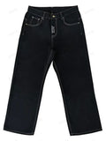 Year's New Skeleton Embroidered Jeans For Men's Casual Street Style Korean Version Of The Trend Is