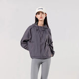 Ten-Twenty Fall Thin Hooded Trench Coat Bat Sleeve Sun Protection Suit Outdoor Short Jacket Jacket Women-Outfit