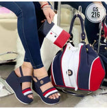 Heel Sandals Summer 2024 New Thick-Soled Muffin Roman Shoes Students Korean Version Of Large Size Women's
