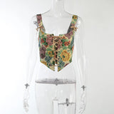 Jacquard Waist Vest 2023 Spring New Retro Style Broken Flower Embroidery