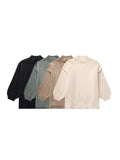 Women's Clothing 2025 Spring And Autumn New Temperament Round Neck Simple Thin Knitted Shirt