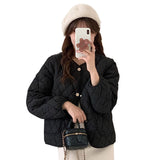 Small Fragrant Wind Add Thick Short Down Cotton Jacket Women Winter New Large Size Cotton-Padded Clothes Fat Mm Early Winter Cotton Jacket Hot Style-Outfit