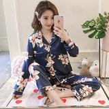 Pajamas Set V Neck Design Cross Letter Print Sleepwear Silk Home Clothes Large Size Nightwear Cute Underwear Sleep