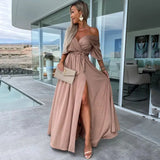 Summer New Flash Dress INS Casual Party Deep V Slit