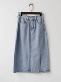 Slit Long Denim Skirts For Women Jeans White Summer 2022 Maxi Skirt Pencil Khaki Denim Skirt High Waist Office For