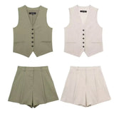 Vest 9929521 Blended High Waist Casual Shorts 9929421