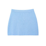 For Women's INS Burst Color V-Neck Knitted Shirt + Short Skirt