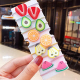 New Girls Cute Cartoon Fruits Elastic Hair Bands Kids Ponytail Holder Scrunchie Rubber Band Fashion Hair