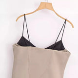 New Splicing Design Short Halter Top