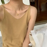 Tanks Women V-neck Knitted All-match Summer Thin Cozy Casual Loose Ulzzang Fashion Solid Simple Streetwear Popular