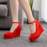 And South Korea Waterproof Table Slope Heel Single Shoe Buckle With Mary Janepo Single Shoes Spring And Autumn Single Shoes Women's Thick-Soled