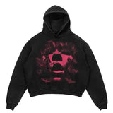 Vintage Gothic Skeleton Hoodie Autumn And Winter Hip Hop Long-Sleeved Coat Loose Hooded