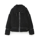 New Artificial Fur Effect Motorcycle Jacket