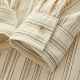 Care Fine Wicked Striped Collar Long-Sleeved Shirt Women's Autumn And Winter New Overlays Thick Shirt Coat