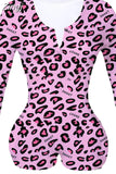 Women Bodysuit Long Sleeve Deep V Neck Bodycon Stretch Leotard Crop Top Button Short Romper Pajamas Women Jumpsuit