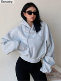Women Solid Fleece Hoodies Clothing Long Sleeve Tops Loose Pocket Sweatshirt Female Casual