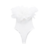 New Spring Women's Wear One-Word Collar Transparent Hard Yarn Laminated Decorative Rib