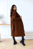 Zingj Hot Style Autumn And Winter Simple Double Breasted Long Sleeve Lapel Button Wool Coat