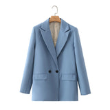 And Summer 2024 New Simple Loose Double-Breasted Suit Jacket New Suit For Women In Spring And
