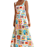 Women's Dress 2025 Fashion Personality Graffiti Sling With Breasts Temperament Dress Dress