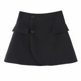 New Blogger Lapel Slimming Short Suit Jacket + High Waist Short Skirt