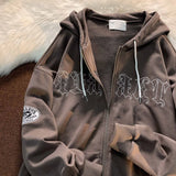 Print New Casual Top Vintage Y2K Simple Women Hoodies Korean Gray Autumn Thin Streetwear College Girls ins Lady