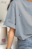 Sleeve T-shirts Women Summer Embroidery Loose Korean Style Simple All-match Trendy Causal Chic Girls Ins BF Tees Daily