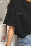 Sleeve T-shirts Women Summer Embroidery Loose Korean Style Simple All-match Trendy Causal Chic Girls Ins BF Tees Daily