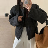 New Chinese Style Down Jacket Women's Short 2024 New Retro Bamboo Flower Round Collar Plate Buckle White Duck Down Casual Coat-Outfit