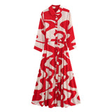 New Printed Belt Decorated With Long Dress