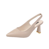 Spring And Summer New Sharp-Headed High-Heeled Shoes Women's Fine Heel Head Sandals Behind The Empty Light Single