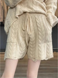 Knitting Suit Women Autumn And Winter 2023 Loose Twist Sweater And Shorts Fashion Women's Two-piece