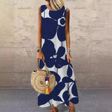 Zingj Women's Women's Printed Round Collar Medium And Long Sleeveless