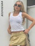 Belted Cargo Mini Skirt Y2k Clothes Khaki Black Summer Cute Sexy Skirts Womens 2022 Fashion Bottom