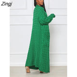 New Winter Warm Sweater Coat Women's cardigans Casual Long Knitted Cardigan Sweater Jacket Loose V-Neck